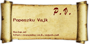 Popeszku Vajk névjegykártya